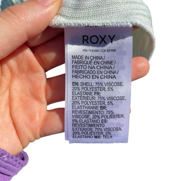 Roxy Endless Daze Shorts palm tree lounge casual green white womens small NWT - Picture 5 of 5